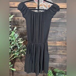American Eagle Outfitters Black Off-Shoulder Romper